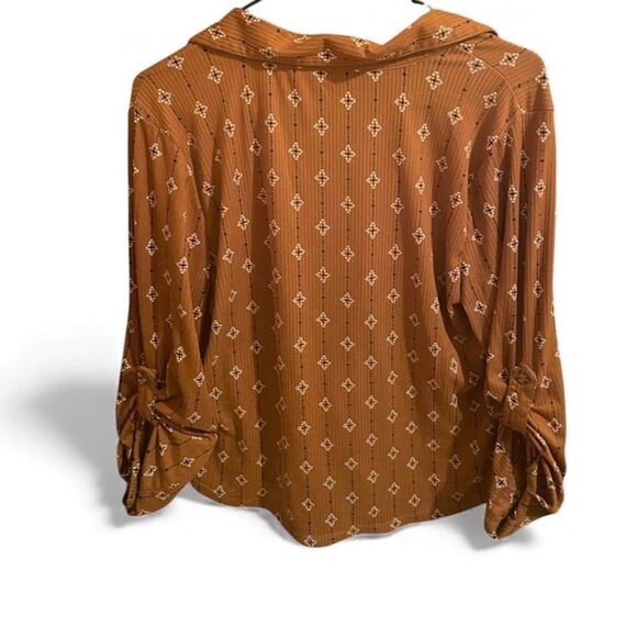 Adrienne-vittadini Women's Brown and Orange Blouse - Picture 2 of 3